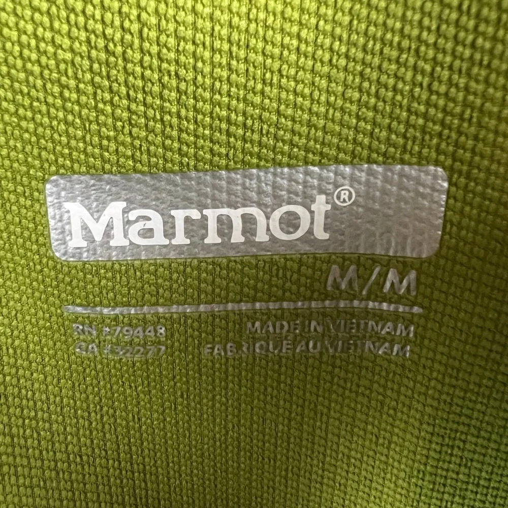 Marmot Hiking Jacket Mens Medium Green‎ Stretch Long Sleeve M3 Softshell Bero